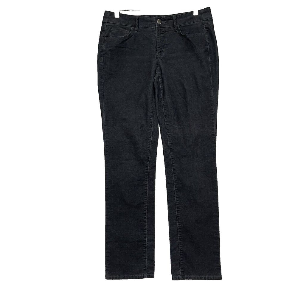 Loft Jeans Womens 6‎ 28 Black Corduroy Modern Straight Cords Minimalist Stretch